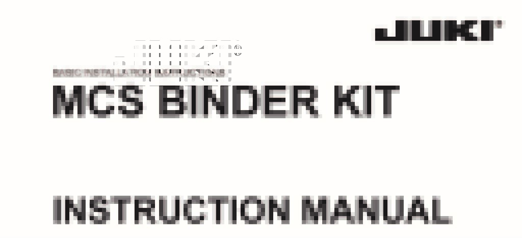 JUKI MCS Binder Kit Instructions