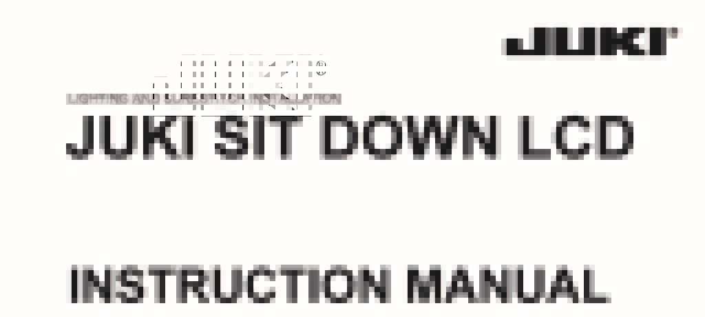 Juki sit Down Instructions Booklet
